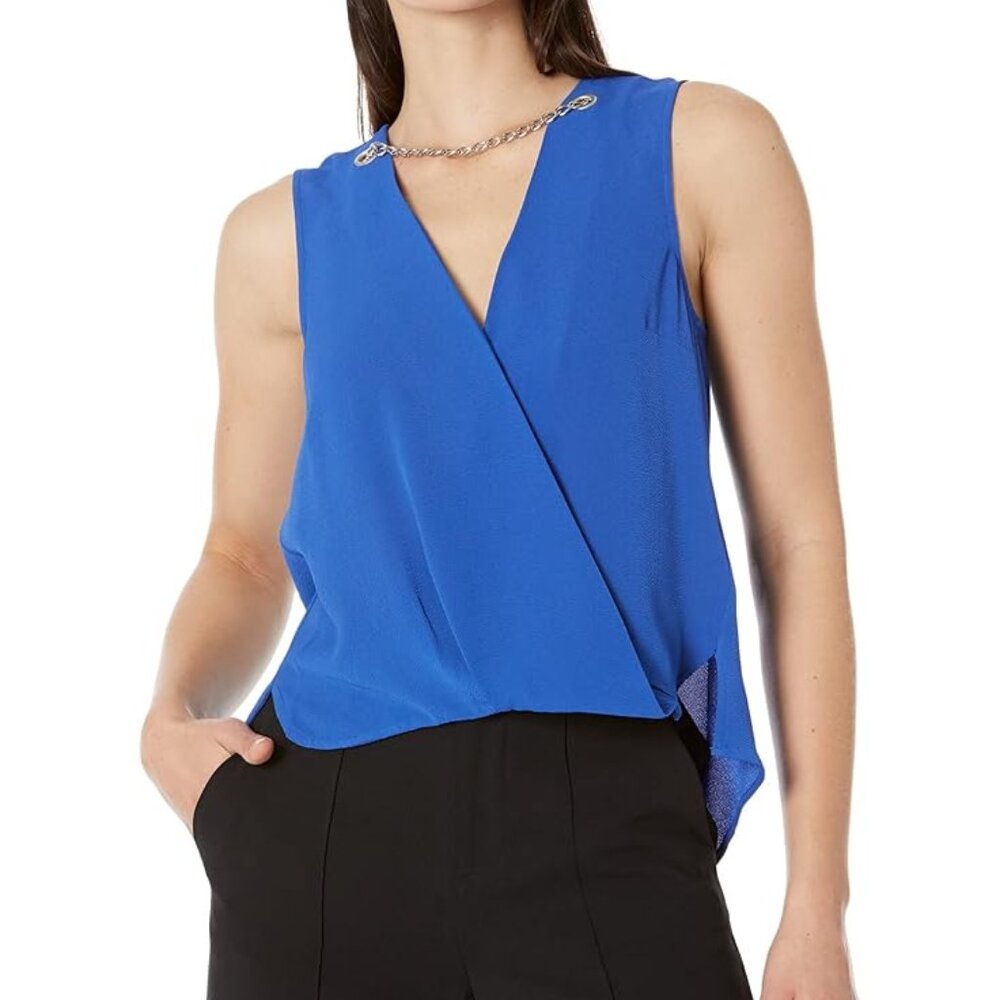 MICHAEL KORS Solid Crepe Wrap Top